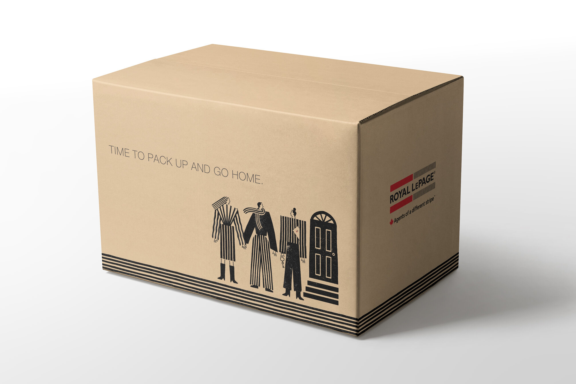 Royal LePage Agents of a different stripe campaign moving boxes.