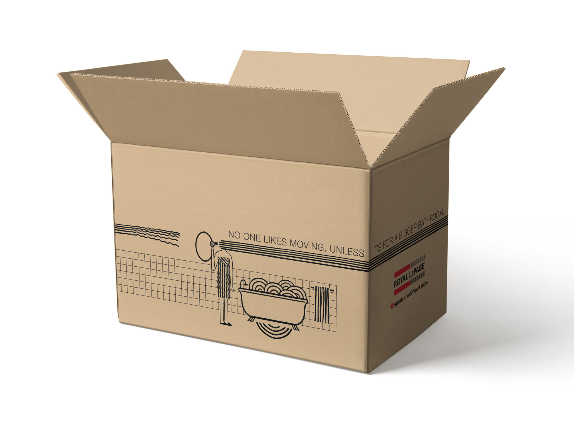 Royal LePage Agents of a different stripe campaign moving boxes.