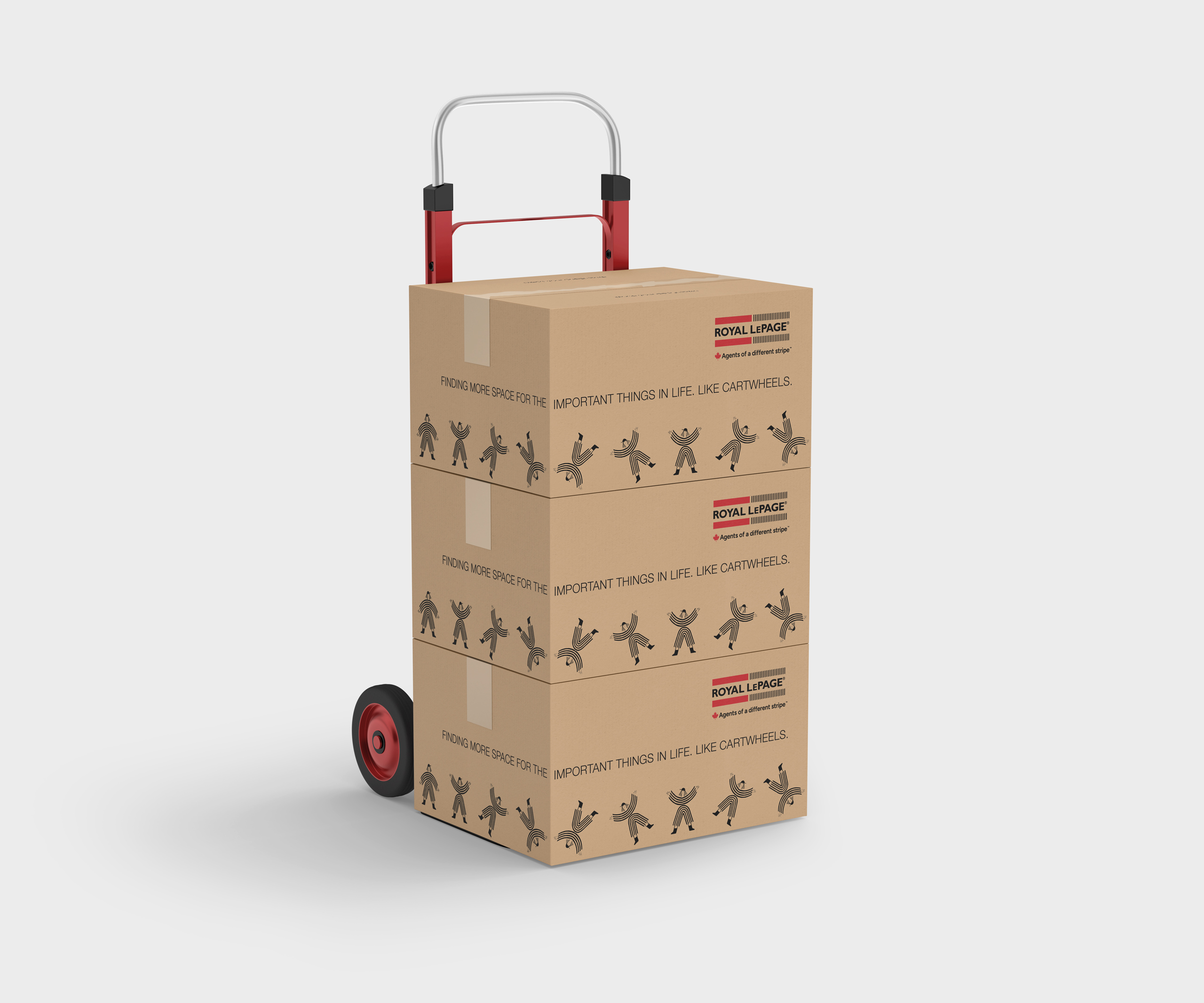 Royal LePage Agents of a different stripe campaign moving boxes.